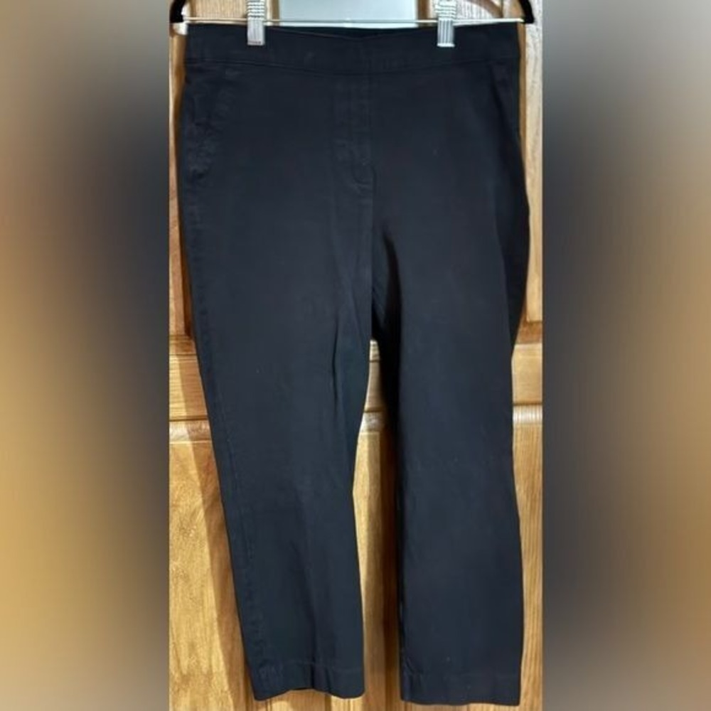 Spanx Pants Polished Cropped Ankle Slim Straight Black Women's Size Medium